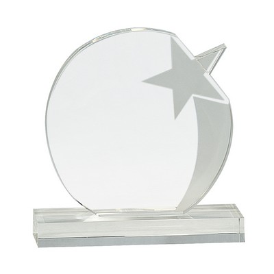 6" Clear Crystal Round Shooting Star