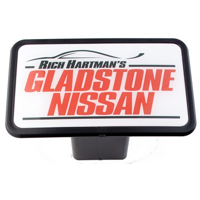 Laminate Trailer Hitch Cover w/White Vinyl Material