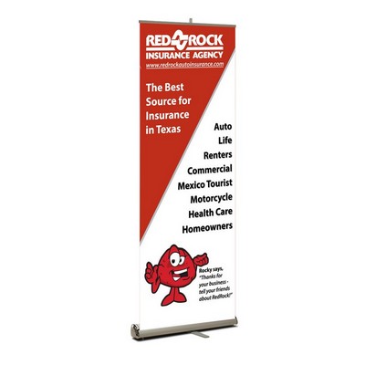 Roll-Star Retractable Banner Stand Kit, Fabric 33" x 80"
