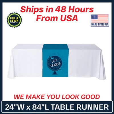 24" x 84" Table Runner Polyester Full Color Dye Sublimation - Made in the USA