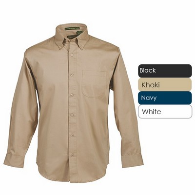 Men's Tall Long Sleeve 100% Cotton Premium Peach Twill Shirt