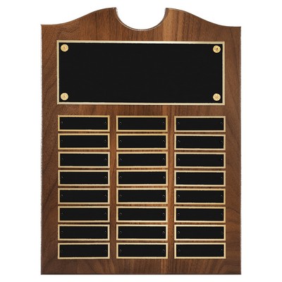 Solid Walnut Perpetual Plaque, 11 x 15", 24 plates