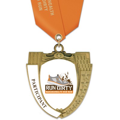 MS Full Color Medal w/Satin Neck Ribbon (2¾")