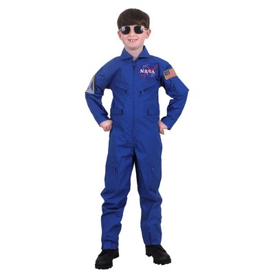 Kids' Blue NASA Flight Coverall w/Insignia Patches