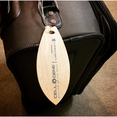 Wood Veneer Surfboard Luggage Tags