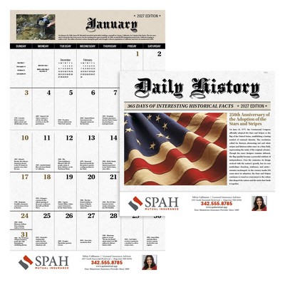 Good Value™ Daily History - Stapled Calendar