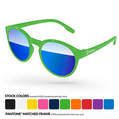 Vicky Mirror Sunglasses W/ 1 Color Temple Imprint