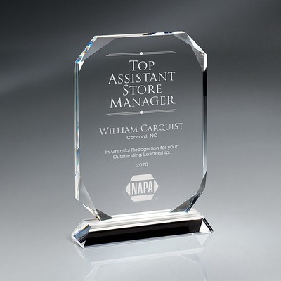 Clipped Corner Optic Crystal on Base (Large)