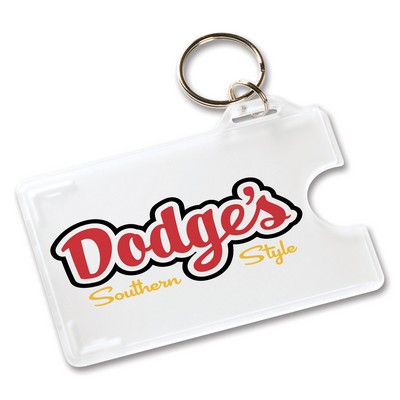 Clear Card Holder w/Key Ring (4-Color)