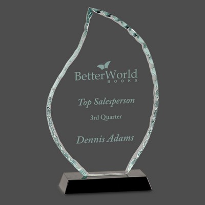 Flame Facet Glass Award on Black Base (8½")