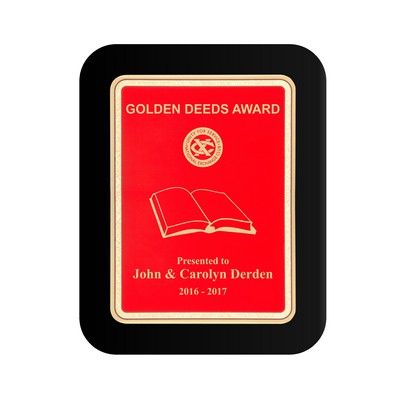 Red Plate Black Piano-Finish Plaque w/Elliptical Edge (7"x9")