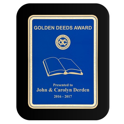 Blue Plate Black Piano-Finish Plaque w/Elliptical Edge (9"x12")