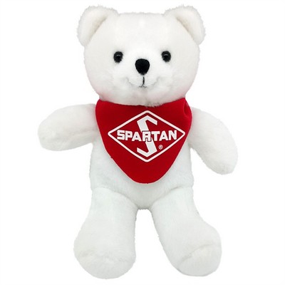 7" White Beanie Bear