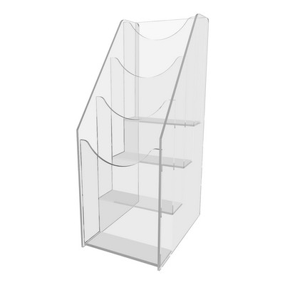 Clear Acrylic 4 Pocket Brochure Holder (4 1/4"x11")