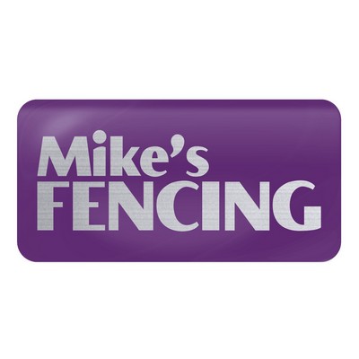 Domed Decal | Rectangle | 1" x 2"| Brushed Chrome Poly