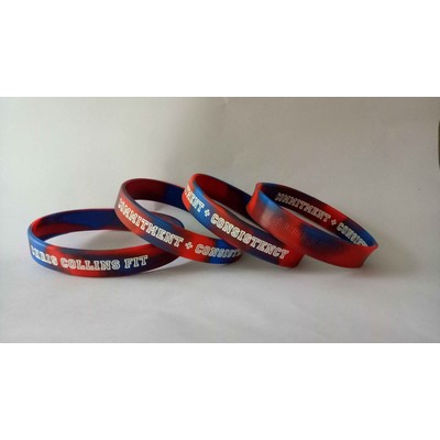 1" Swirl Deboss-Fill Silicone Wristbands