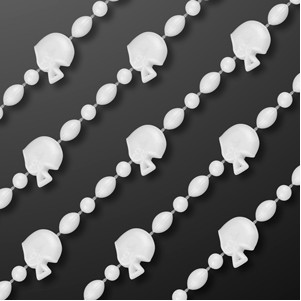 White Football Party Bead Necklaces - BLANK