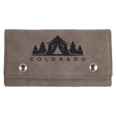 Gray Leatherette Card & Dice Set