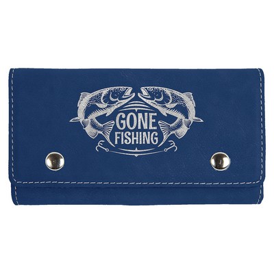 Blue/Silver Leatherette Card & Dice Set