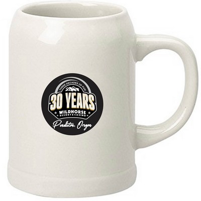 24 oz. Ceramic Dishwasher-Safe Stein Beer Mug w/ Handle