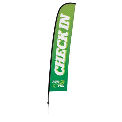 17' Premium Blade Sail Sign Flag, 1-Sided, Ground Spike
