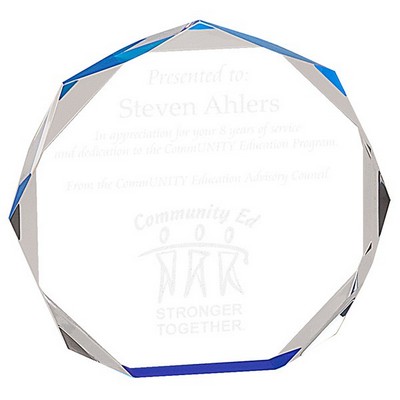 5" Dia. Blue Octagon Acrylic Award