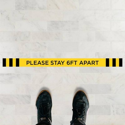 Please Stay 6' Apart Floor Sticker - 18" x 1.25"