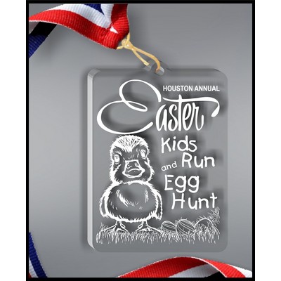 Rectangle Neck Medal in Clear Acrylic