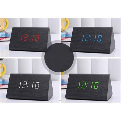 Sound Control Wooden Alarm Clock