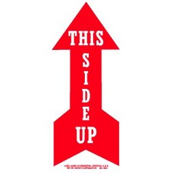This Side Up Arrow Labels - 3" x 7"