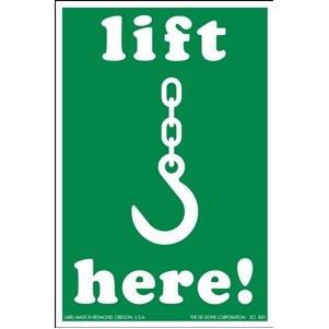 Lift Here! Handling Paper Labels - 4" x 6"