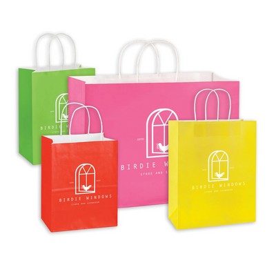 Deluxe Coloured Shopping Bags - 8"x4.5"x10.25"