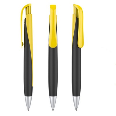 Plunger Action Plastic Ballpoint Pen