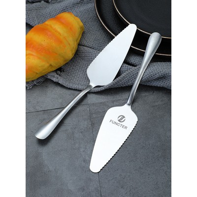 9.5" 304 Stainless Steel Silver Cake Spatula Baking Tools W/Teeth For Pie/Pizza/Cheese/Cake