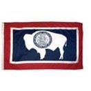 Wyoming Indoor Parade Flag w/Pole Hem And Fringe (5'x8')