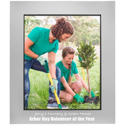 Gray Aluminum Photo Frame Holds 8" x 10" Photo