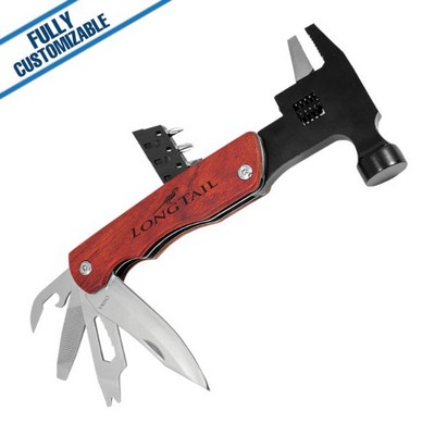Hammer Multi-Tool w/Wood Handle & Pouch (6.75")