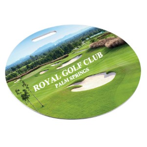 3.5" - Round - Aluminum Semi-Gloss Bag Tag - 2-Sided - Strap Not Included