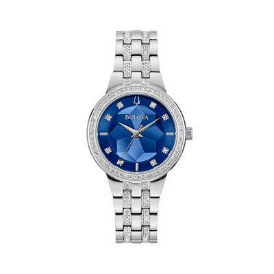 Bulova Ladies' Phantom Faceted Crystal Bracelet Watch with Blue Dial