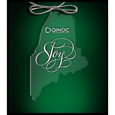 Maine Budget Ornament in Clear Acrylic