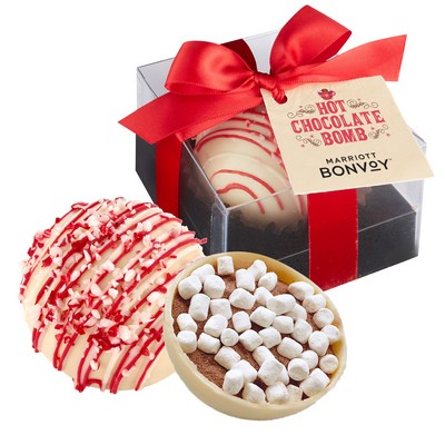 Mega Hot Chocolate Bomb Gift Box w/ Hang Tag - White Chocolate Peppermint