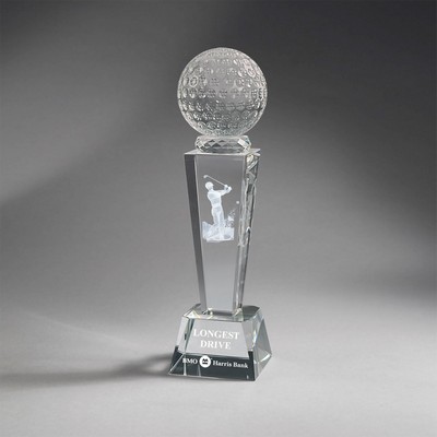 Male Golf Crystal Column with Ball