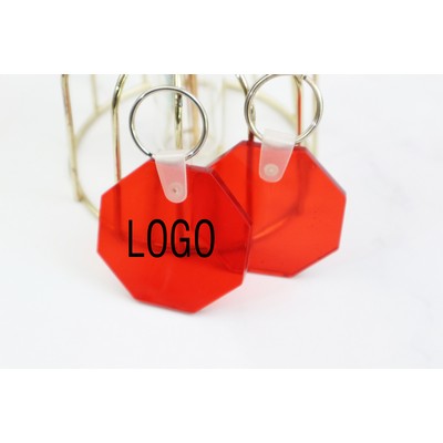 PVC Injection Molded Octagonal Key Chain
