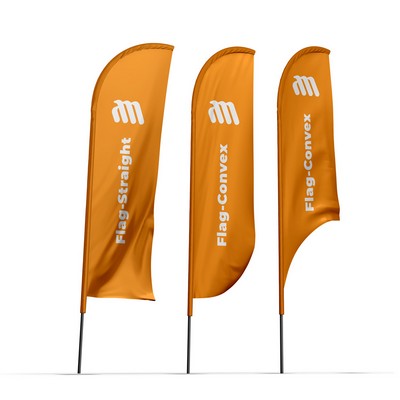 9' Advertising Flag with Ground Spike or Cross Base