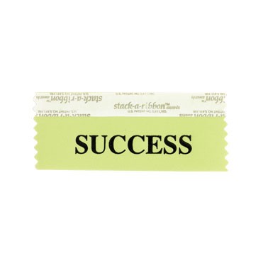 Success Stk A Rbn Lt. Green Ribbon Black Imprint