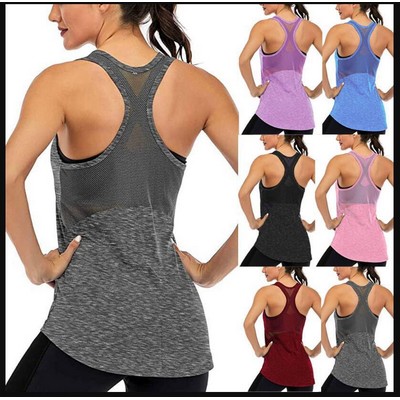 Breathable Mesh Racerback Workout Tank Top