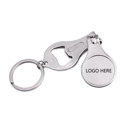 Nail Clipper Key Ring w/Bottle Opener