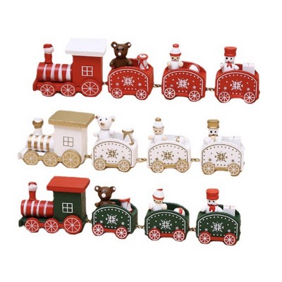 Red Train Xmas Train Figurines Winter Decor Handmade