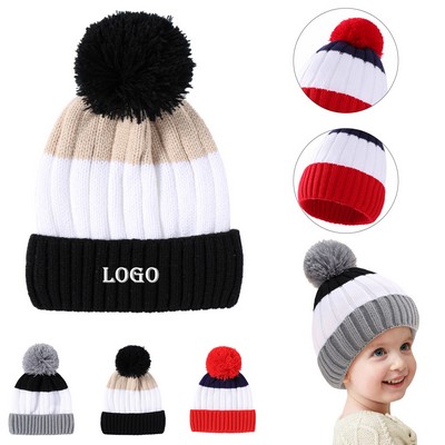 0-3 Years Kids Pompom Beanie Hat