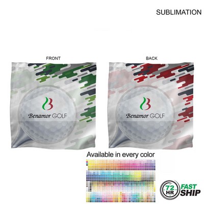 72 Hr Fast Ship - Microfiber Dri-Lite Suede Shammy Cooling 2-Tone Towel, 15x15, Sublimated 2 sides